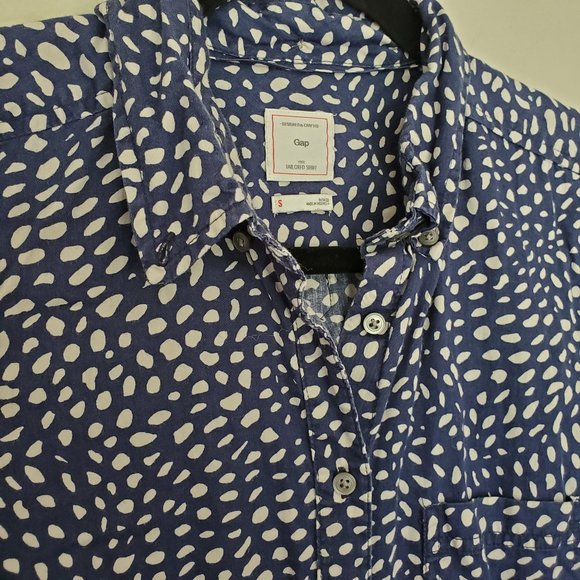 Gap the tailored shirt in blue/white pattern S - Picture 2 of 8